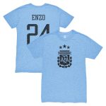 Shop enzo fernández argentina national team 1863fc player vintage tri-blend t-shirt – light blue – Mexico Football Shirts & World Cup Jerseys
