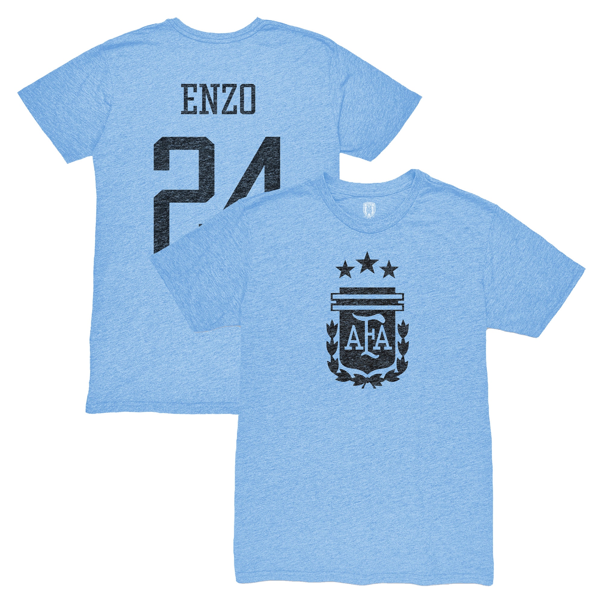 Shop enzo fernández argentina national team 1863fc player vintage tri-blend t-shirt – light blue – Mexico Football Shirts & World Cup Jerseys