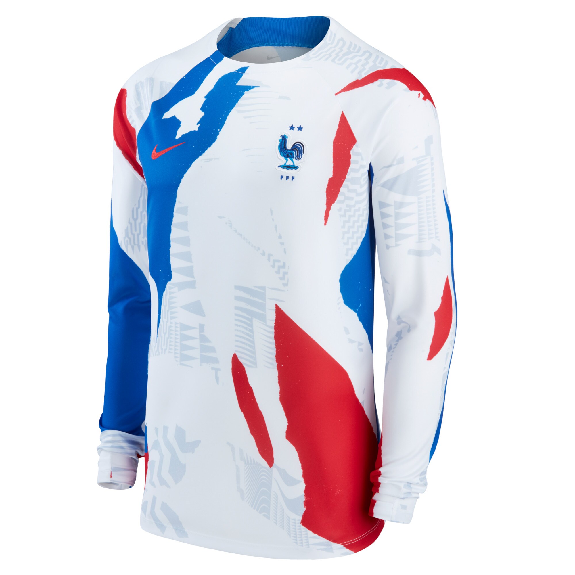 Shop france national team nike pre-match long sleeve top – white – Mexico Football Shirts & World Cup Jerseys