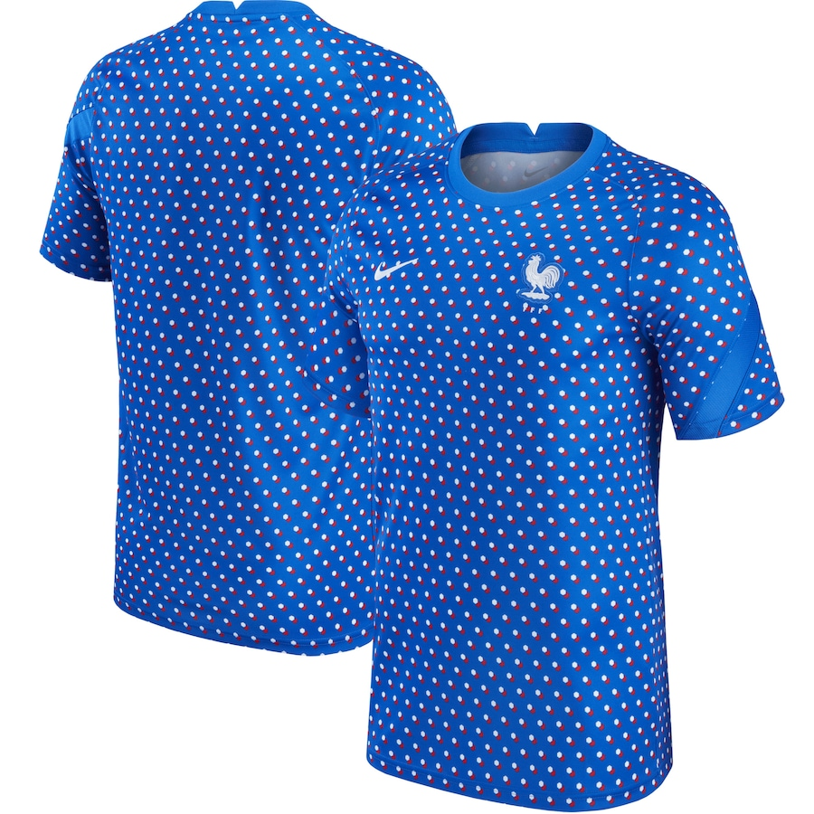 Shop france women8217s national team nike 202122 pre-match top – blue – Mexico Football Shirts & World Cup Jerseys