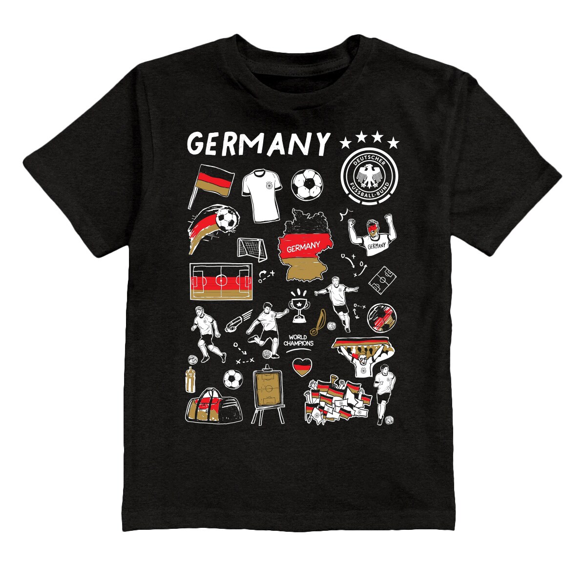 Shop germany national team vive la fete youth impressions artwork t-shirt – black – Mexico Football Shirts & World Cup Jerseys