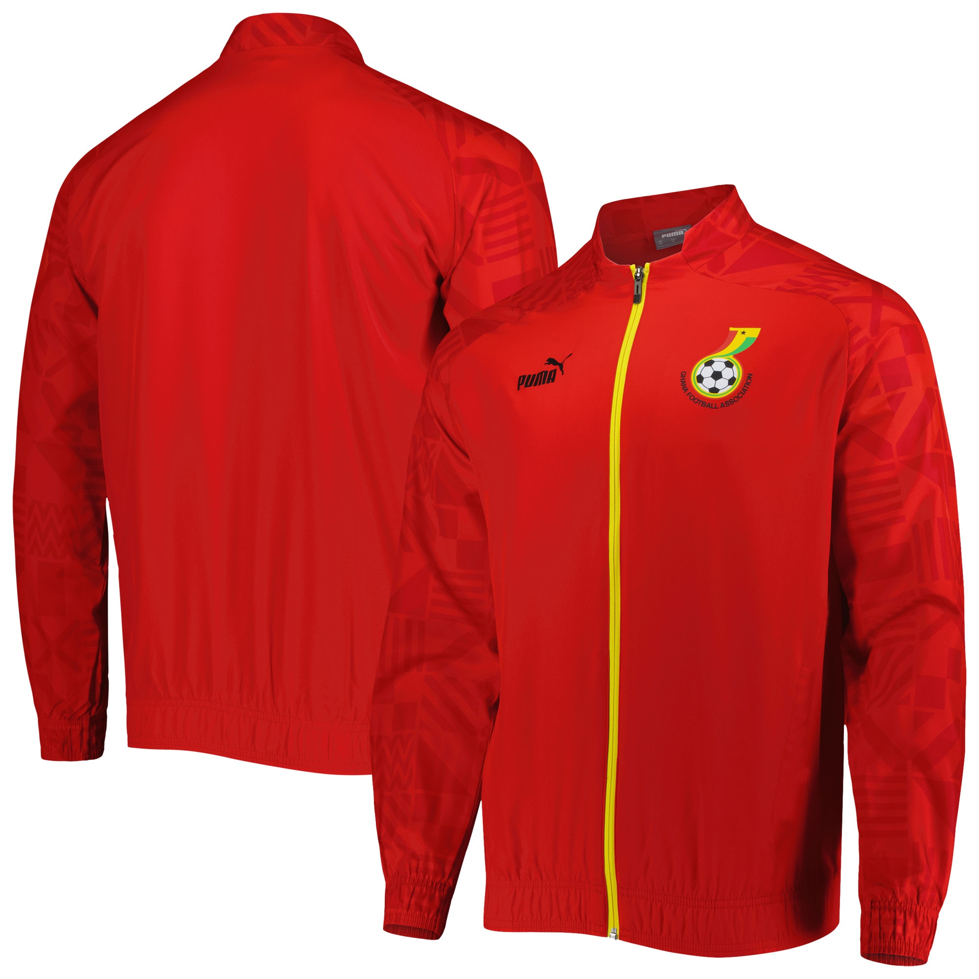 Shop ghana national team puma pre-match raglan full-zip training jacket – red – Mexico Football Shirts & World Cup Jerseys