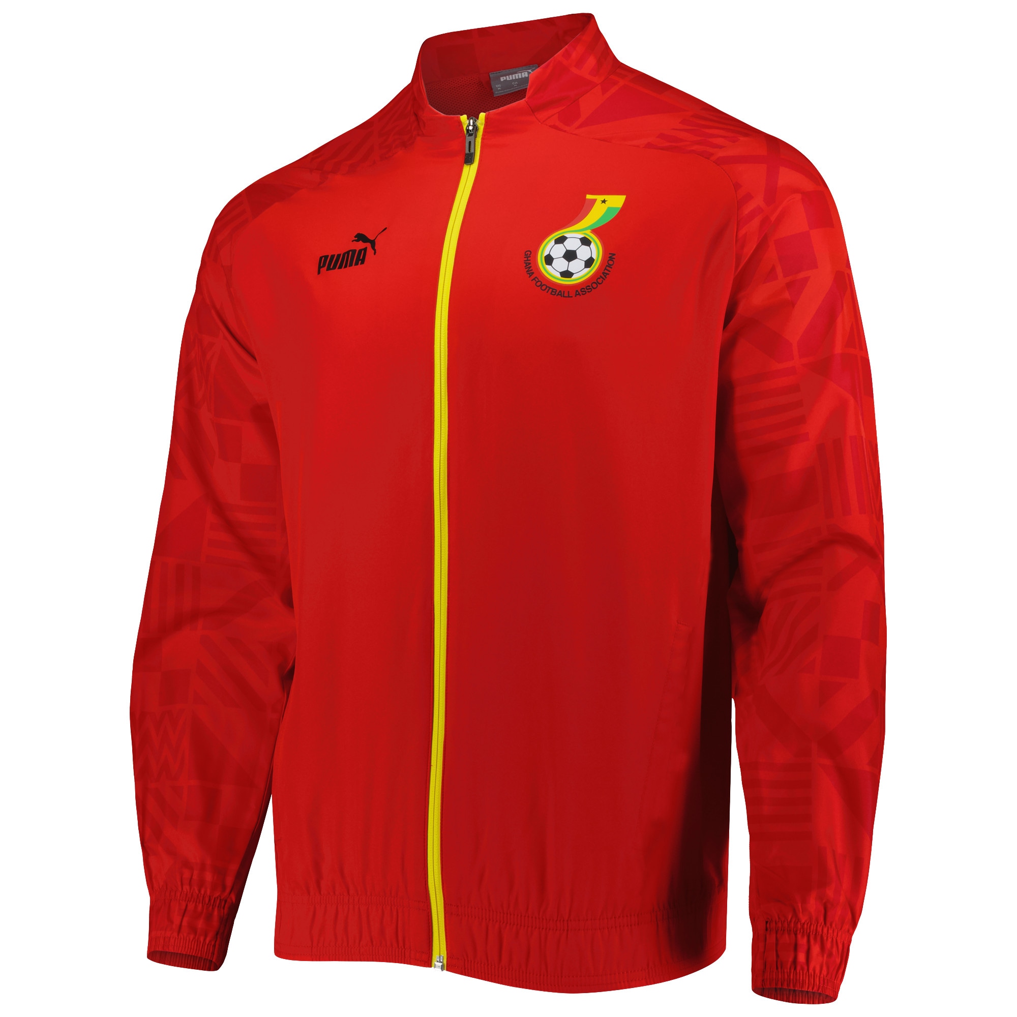 Shop ghana national team puma pre-match raglan full-zip training jacket – red – Mexico Football Shirts & World Cup Jerseys