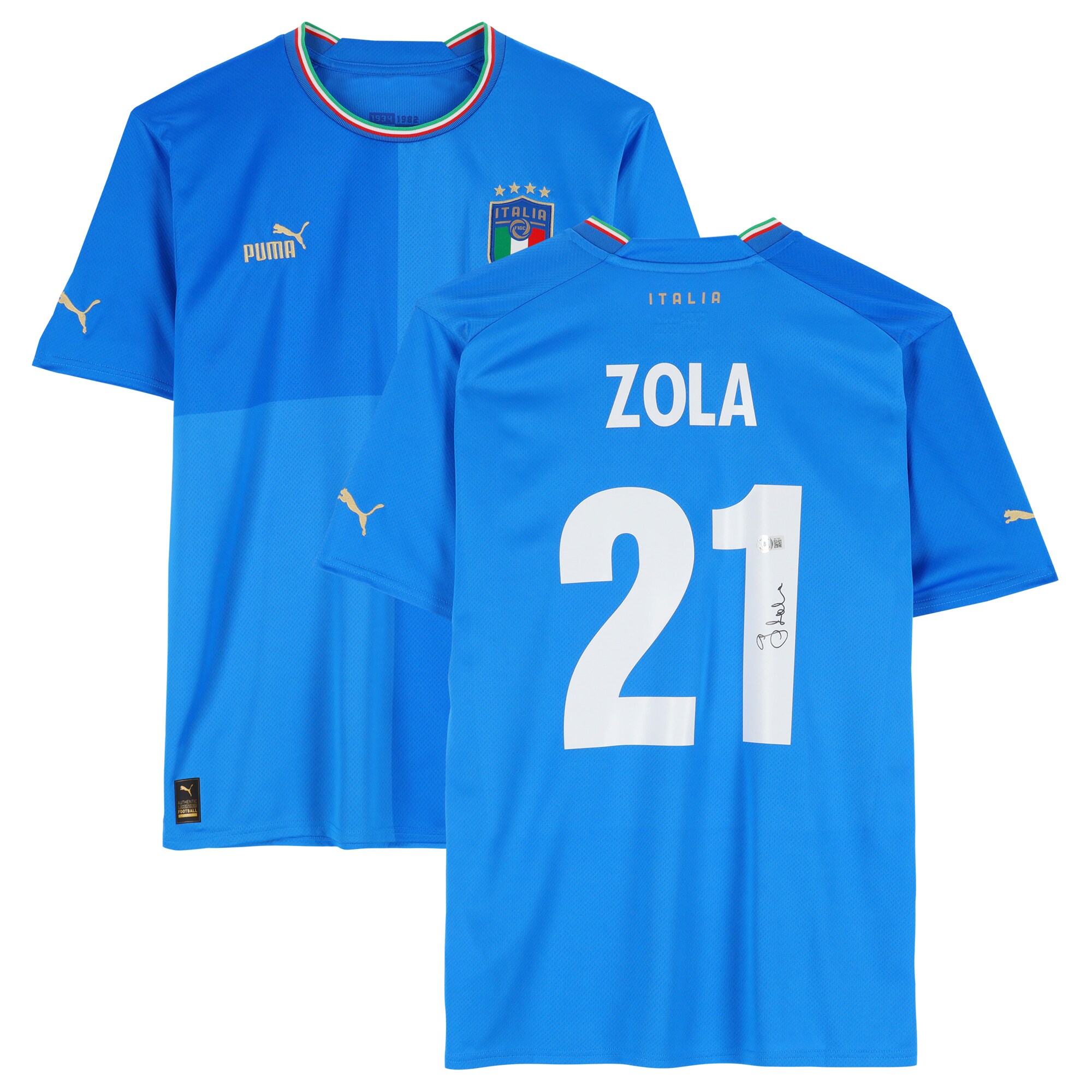 Shop gianfranco zola italy national team autographed fanatics authentic 2022-23 blue home puma jersey – bas – Mexico Football Shirts & World Cup Jerseys