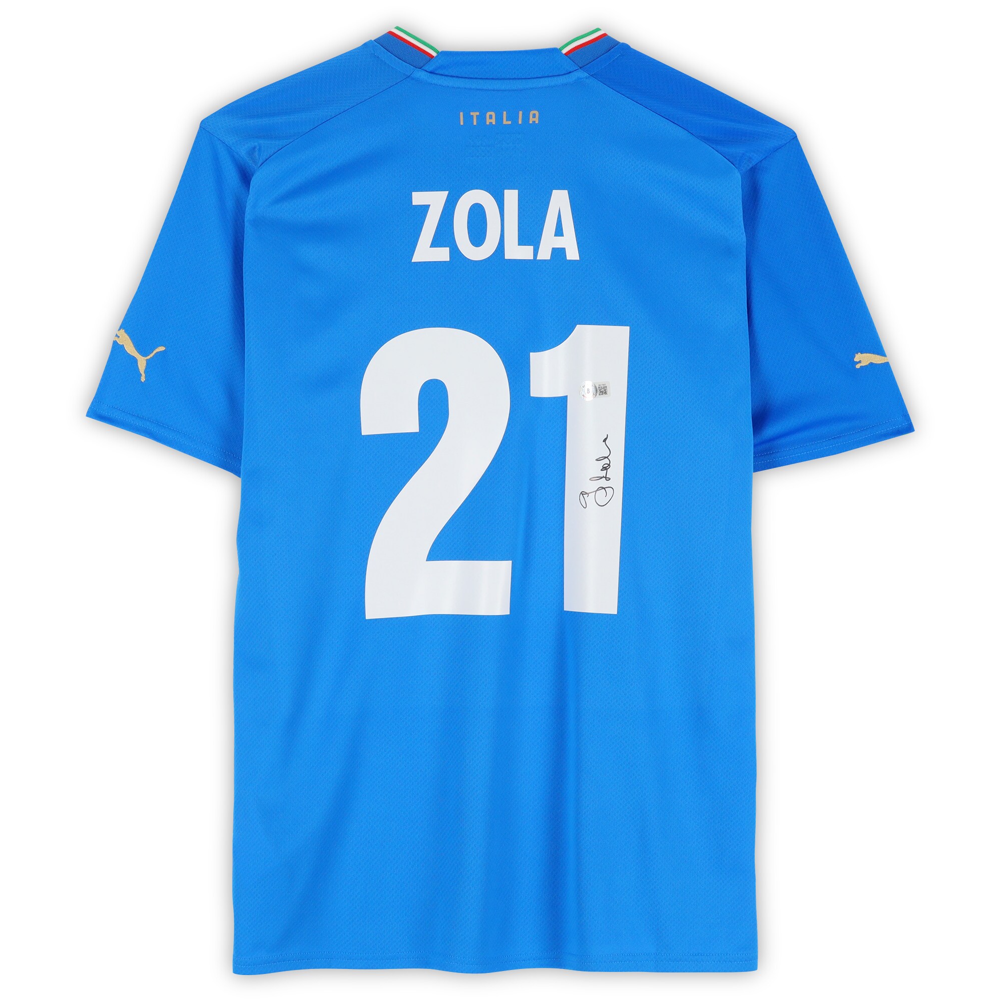 Shop gianfranco zola italy national team autographed fanatics authentic 2022-23 blue home puma jersey – bas – Mexico Football Shirts & World Cup Jerseys