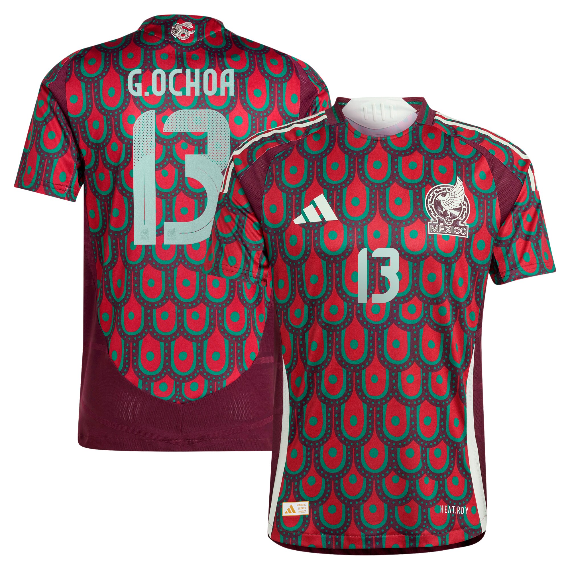 Shop guillermo ochoa mexico national team adidas 2024 home authentic player jersey – burgundy – Mexico Football Shirts & World Cup Jerseys