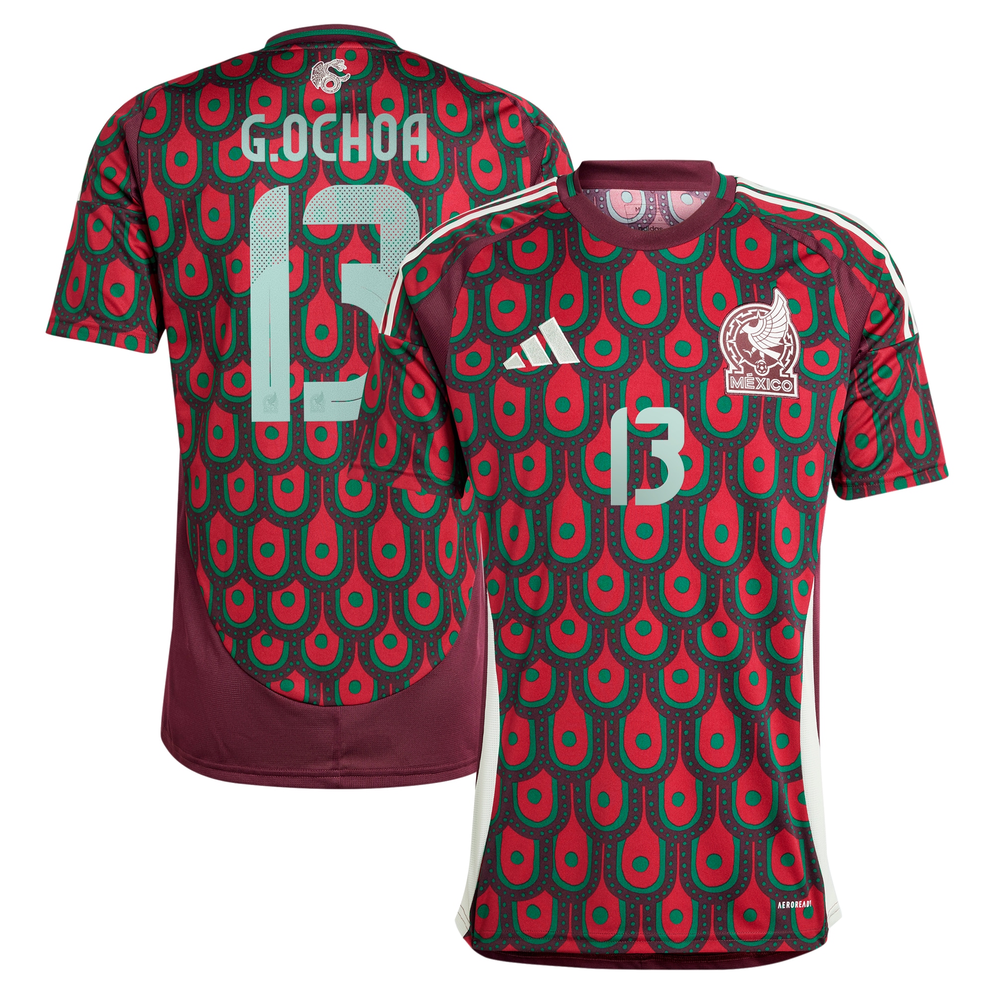 Shop guillermo ochoa mexico national team adidas 2024 home replica player jersey – burgundy – Mexico Football Shirts & World Cup Jerseys