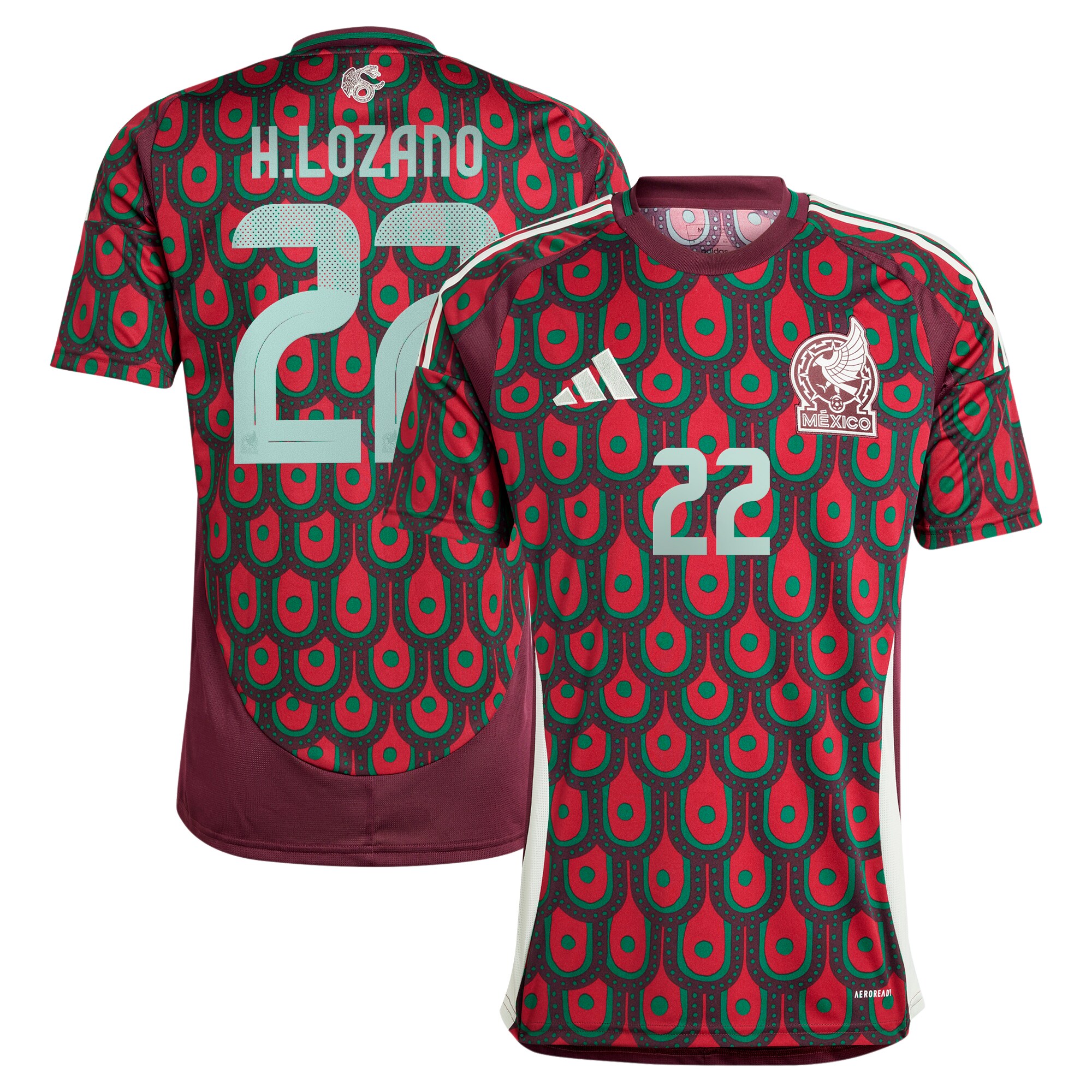 Shop hirving lozano mexico national team adidas 2024 home replica player jersey – burgundy – Mexico Football Shirts & World Cup Jerseys