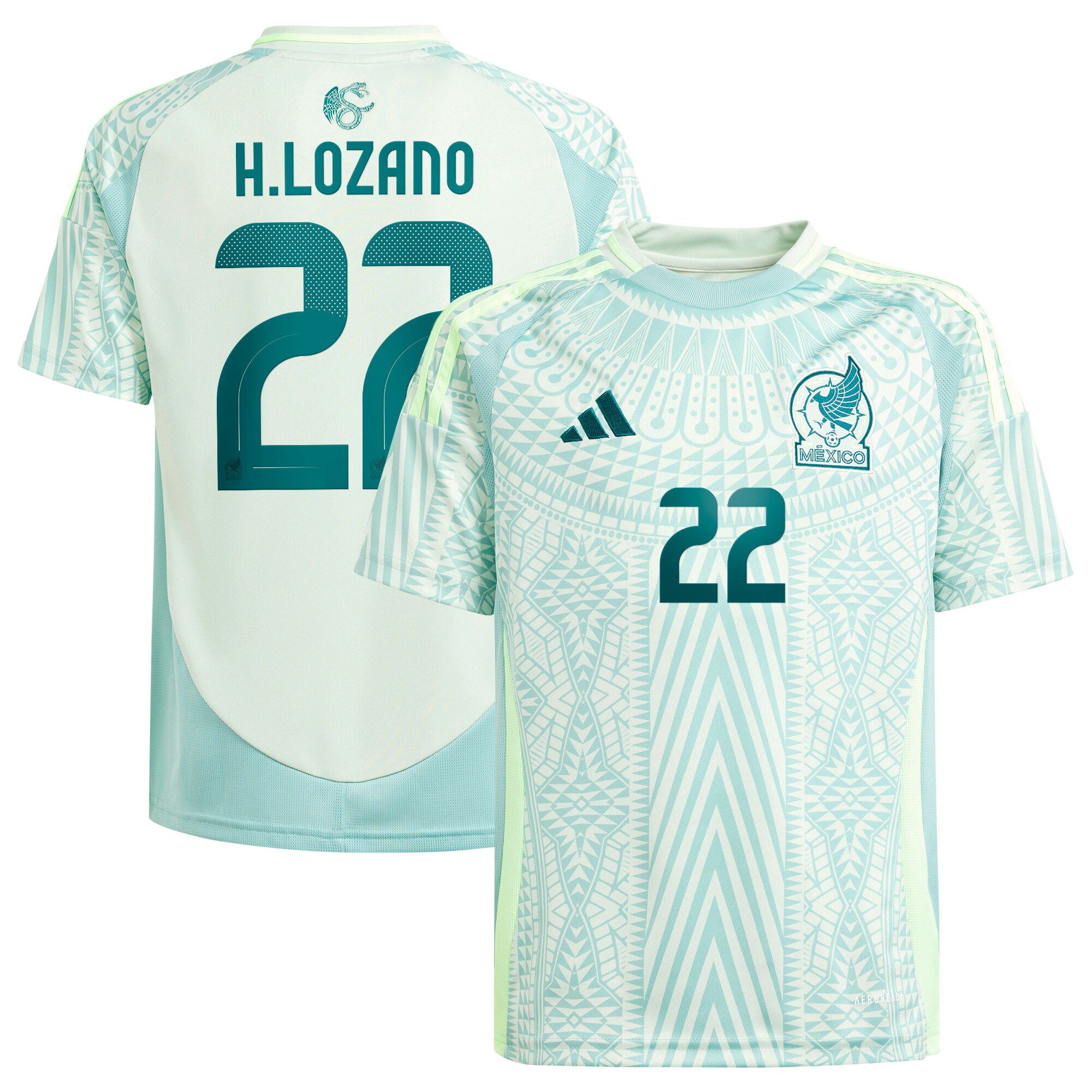 Shop hirving lozano mexico national team adidas youth 2024 away replica player jersey – green – Mexico Football Shirts & World Cup Jerseys