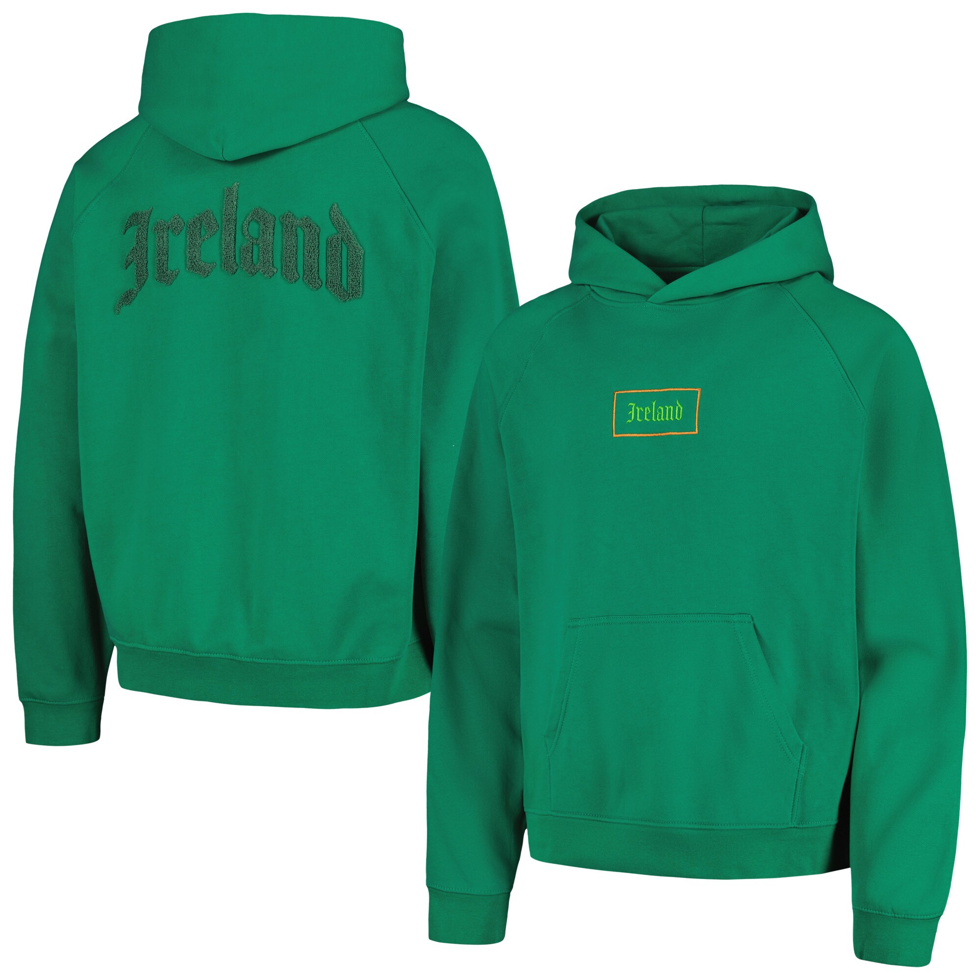 Shop ireland national team old english oversized raglan pullover hoodie – green – Mexico Football Shirts & World Cup Jerseys