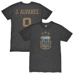 Shop julián Álvarez argentina national team 1863fc player retro tri-blend t-shirt – heather black – Mexico Football Shirts & World Cup Jerseys