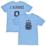 Shop julián Álvarez argentina national team 1863fc player retro tri-blend t-shirt – light blue – Mexico Football Shirts & World Cup Jerseys