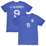 Shop julián Álvarez argentina national team 1863fc retro name amp number tri-blend t-shirt – blue – Mexico Football Shirts & World Cup Jerseys