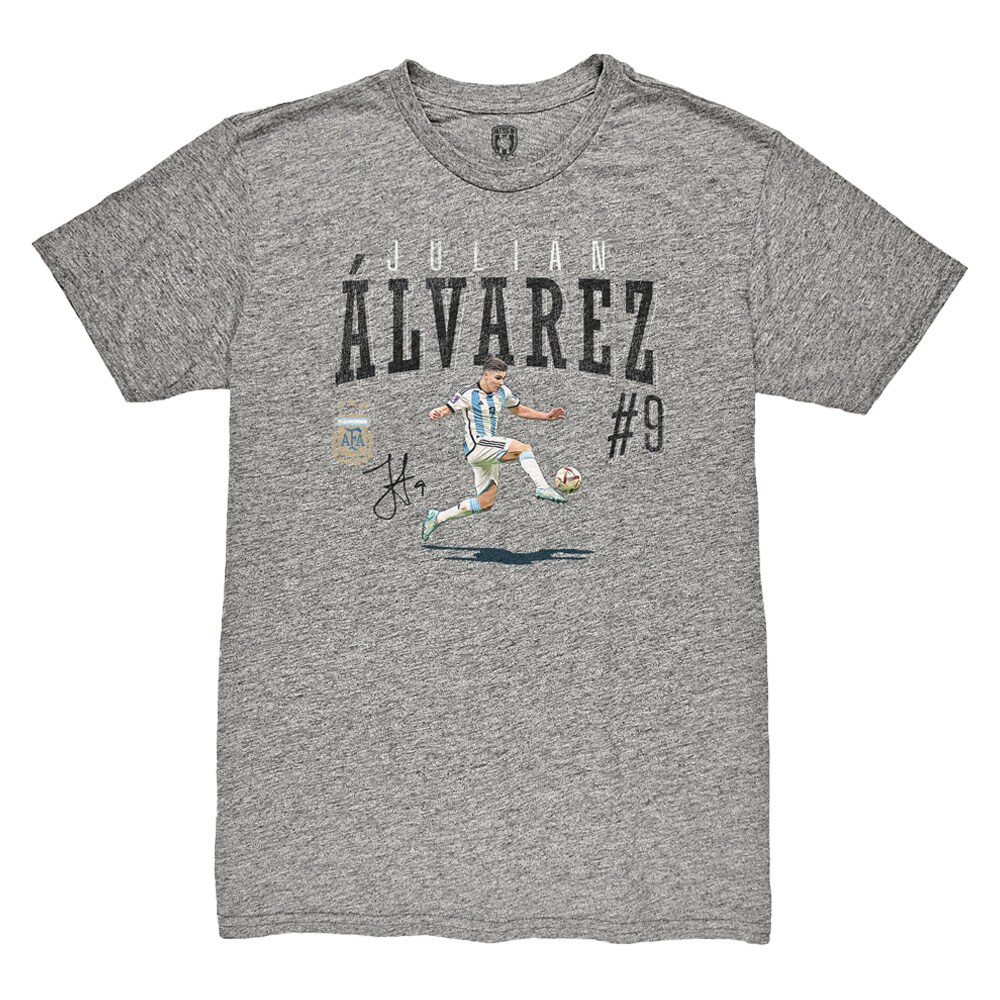 Shop julián Álvarez argentina national team 1863fc snapshot tri-blend t-shirt – heather gray – Mexico Football Shirts & World Cup Jerseys