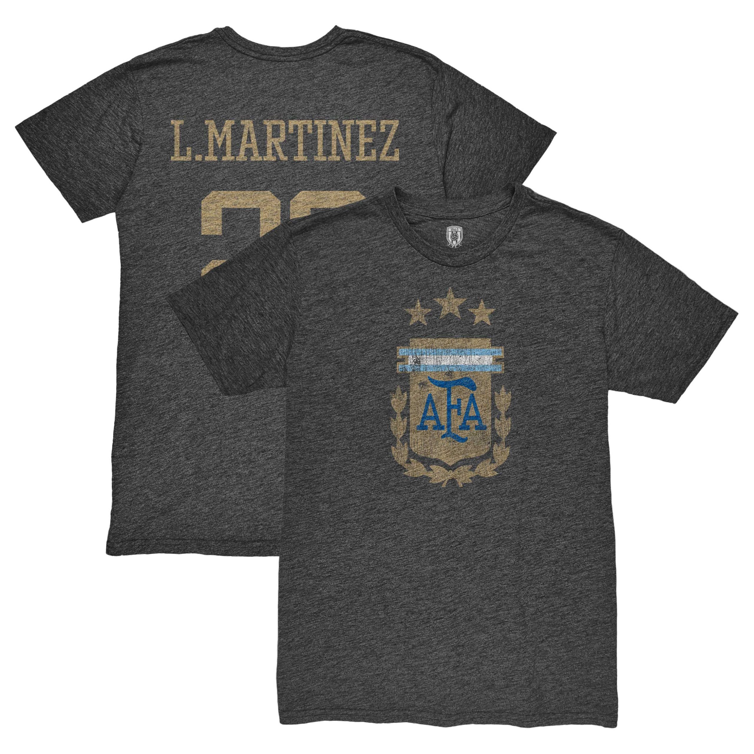 Shop lautaro martinez argentina national team 1863fc retro player tri-blend t-shirt – black – Mexico Football Shirts & World Cup Jerseys