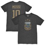 Shop lionel messi argentina national team 1863fc player retro tri-blend t-shirt – heather black – Mexico Football Shirts & World Cup Jerseys