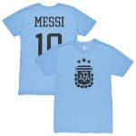 Shop lionel messi argentina national team 1863fc player retro tri-blend t-shirt – light blue – Mexico Football Shirts & World Cup Jerseys