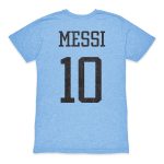 Shop lionel messi argentina national team 1863fc player retro tri-blend t-shirt – light blue – Mexico Football Shirts & World Cup Jerseys