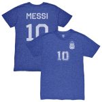 Shop lionel messi argentina national team 1863fc retro name amp number tri-blend t-shirt – blue – Mexico Football Shirts & World Cup Jerseys