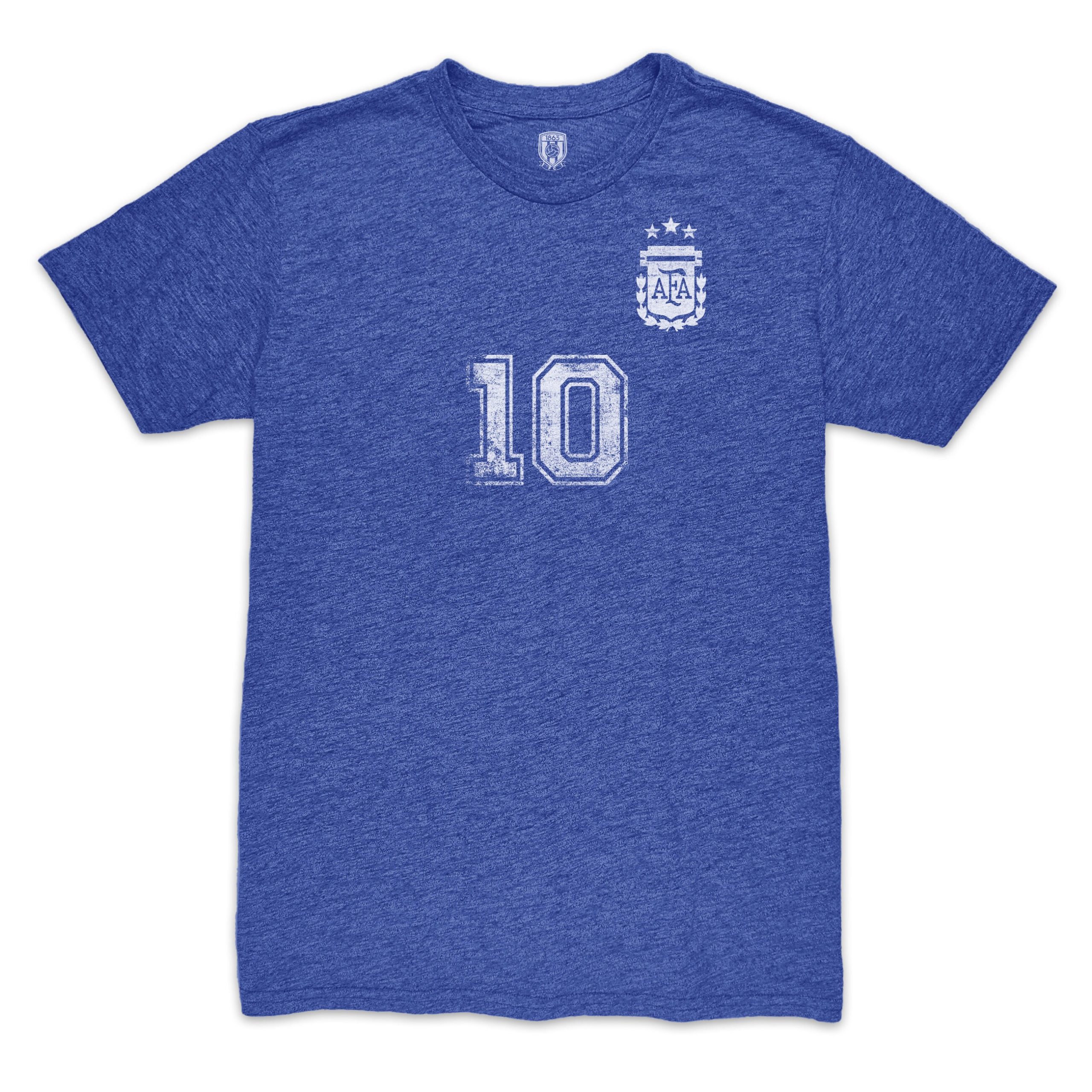 Shop lionel messi argentina national team 1863fc retro name amp number tri-blend t-shirt – blue – Mexico Football Shirts & World Cup Jerseys