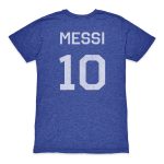 Shop lionel messi argentina national team 1863fc retro name amp number tri-blend t-shirt – blue – Mexico Football Shirts & World Cup Jerseys