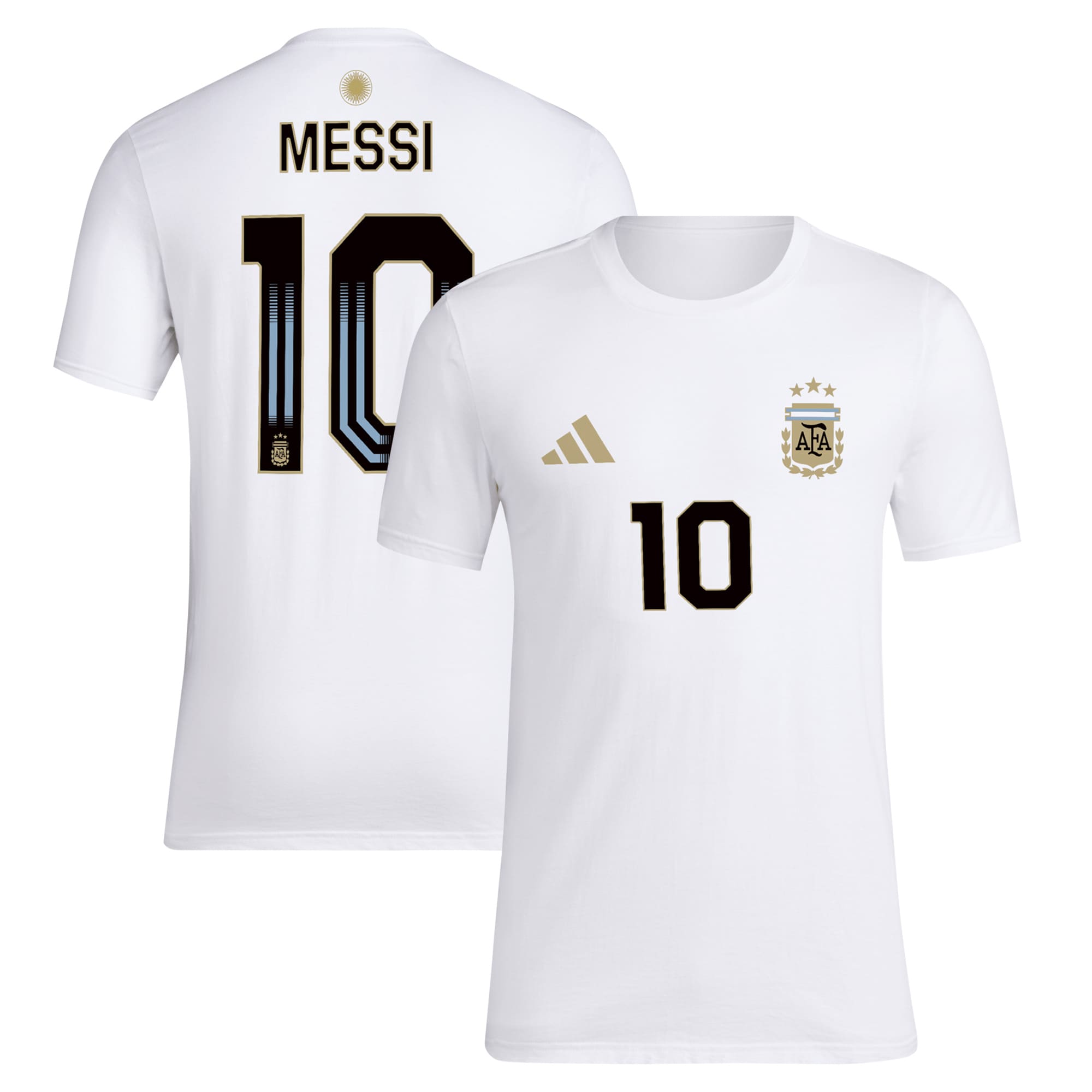 Shop lionel messi argentina national team adidas name amp number t-shirt – white – Mexico Football Shirts & World Cup Jerseys