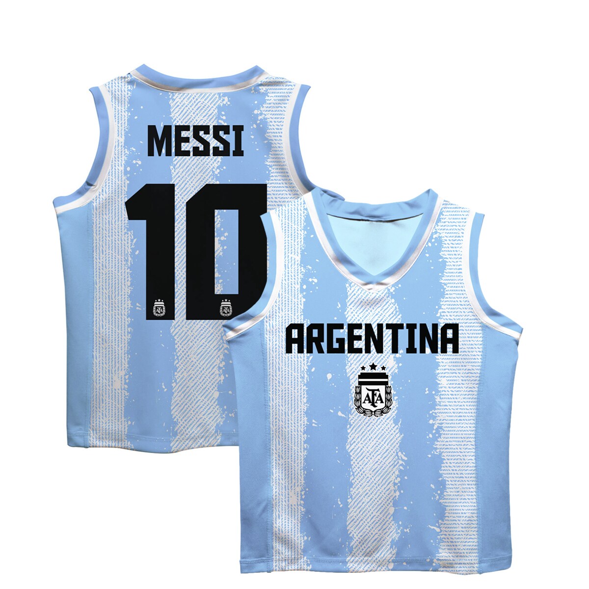 Shop lionel messi argentina national team vive la fete toddler painted stripes basketball jersey – light blue – Mexico Football Shirts & World Cup Jerseys
