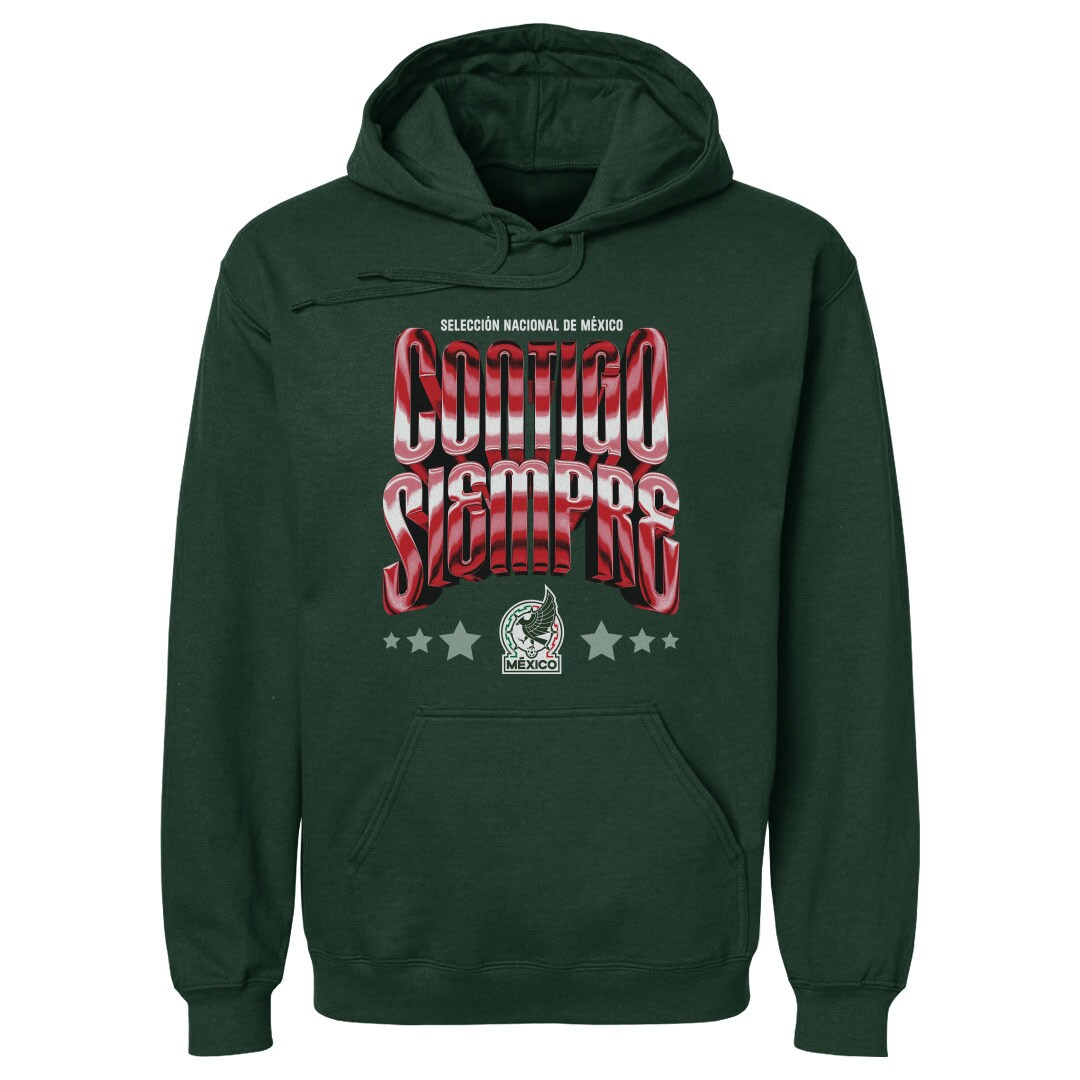 Shop mexico national team 500 level contigo siempre vintage pullover hoodie – forest green – Mexico Football Shirts & World Cup Jerseys