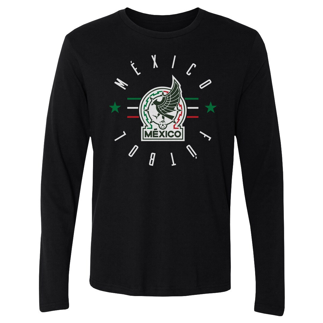 Shop mexico national team 500 level futbol long sleeve t-shirt – black – Mexico Football Shirts & World Cup Jerseys