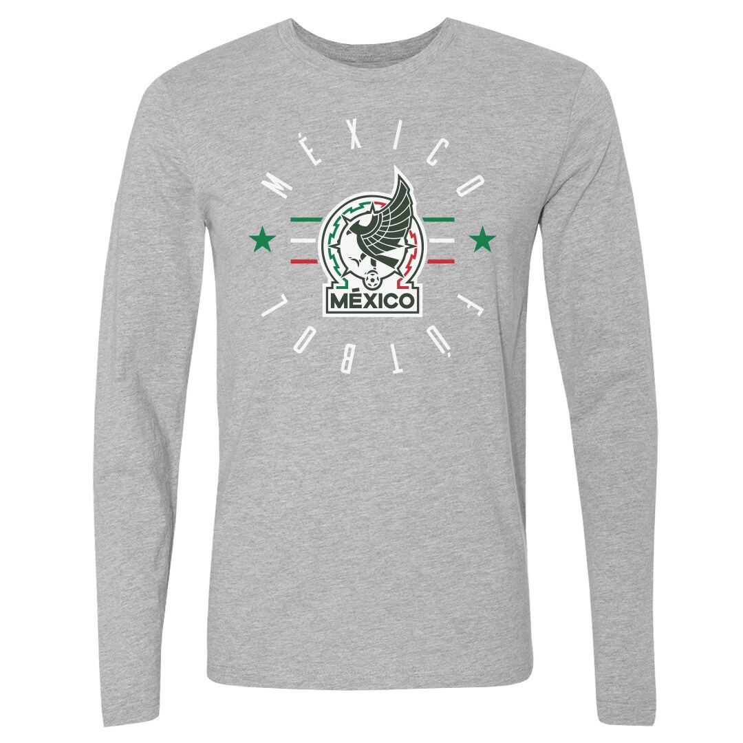 Shop mexico national team 500 level futbol long sleeve t-shirt – heather gray – Mexico Football Shirts & World Cup Jerseys