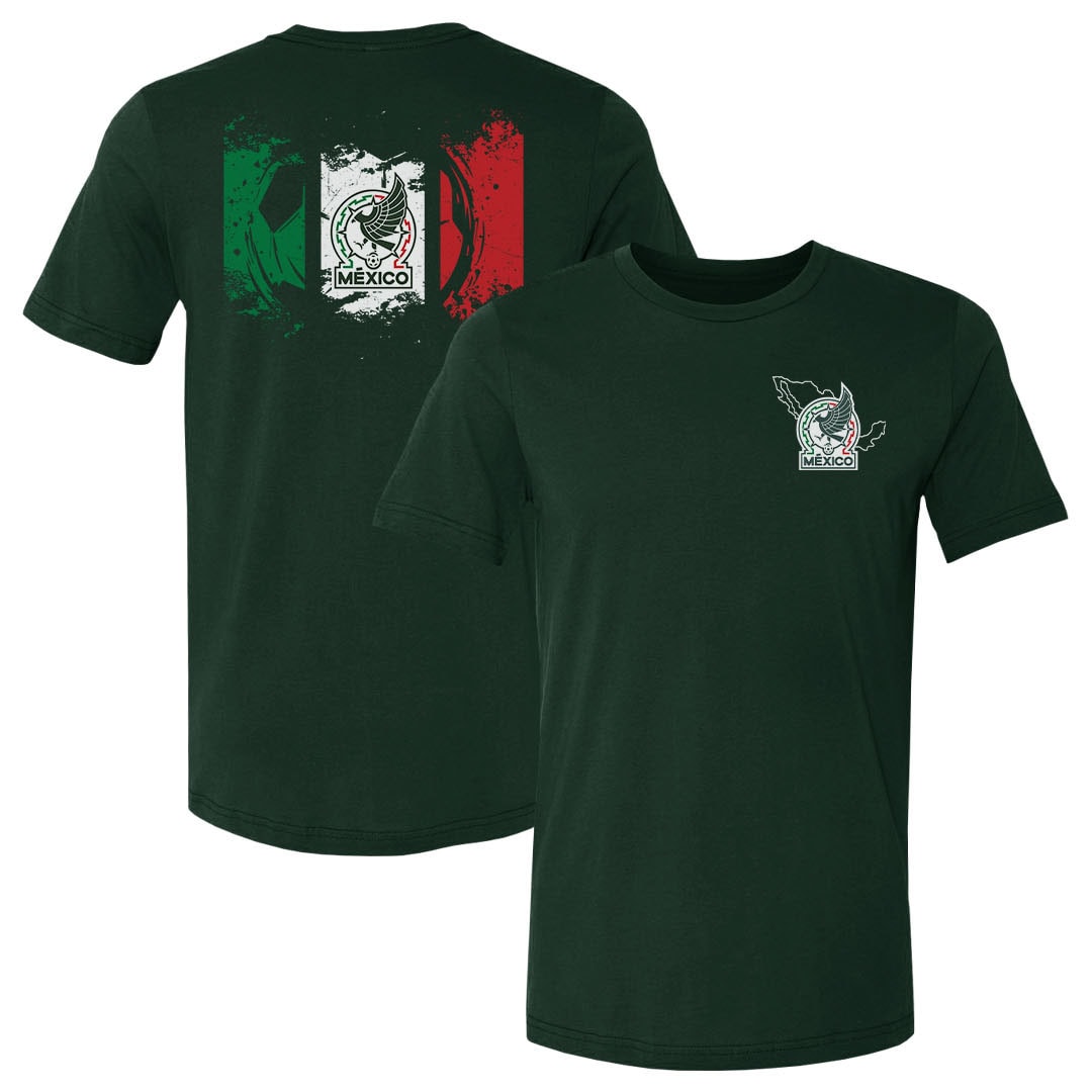 Shop mexico national team 500 level grunge flag fampb t-shirt – forest green – Mexico Football Shirts & World Cup Jerseys