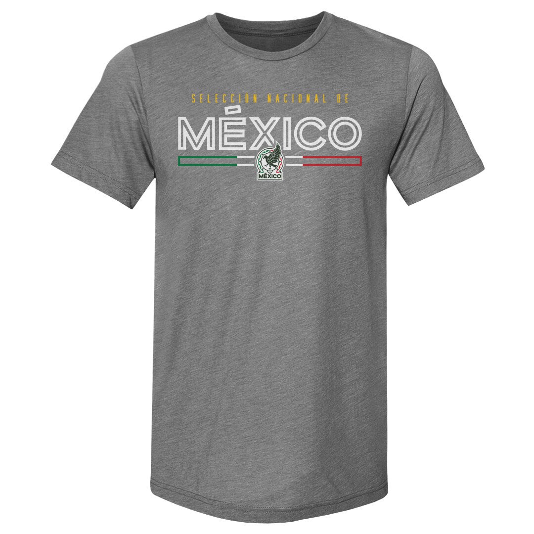 Shop mexico national team 500 level inline premium tri-blend t-shirt – gray – Mexico Football Shirts & World Cup Jerseys