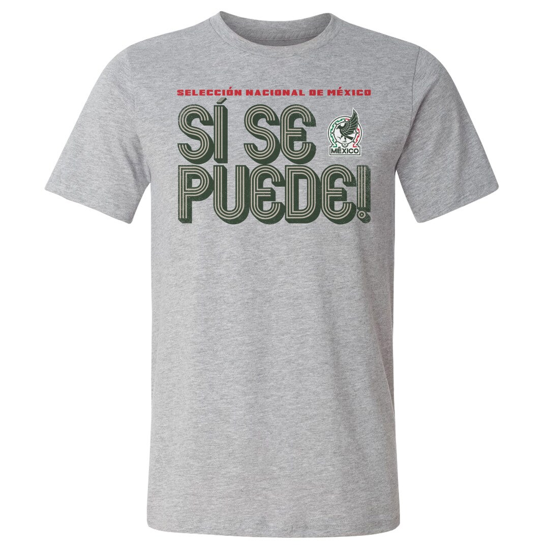 Shop mexico national team 500 level si se puede inline bold t-shirt – heather gray – Mexico Football Shirts & World Cup Jerseys