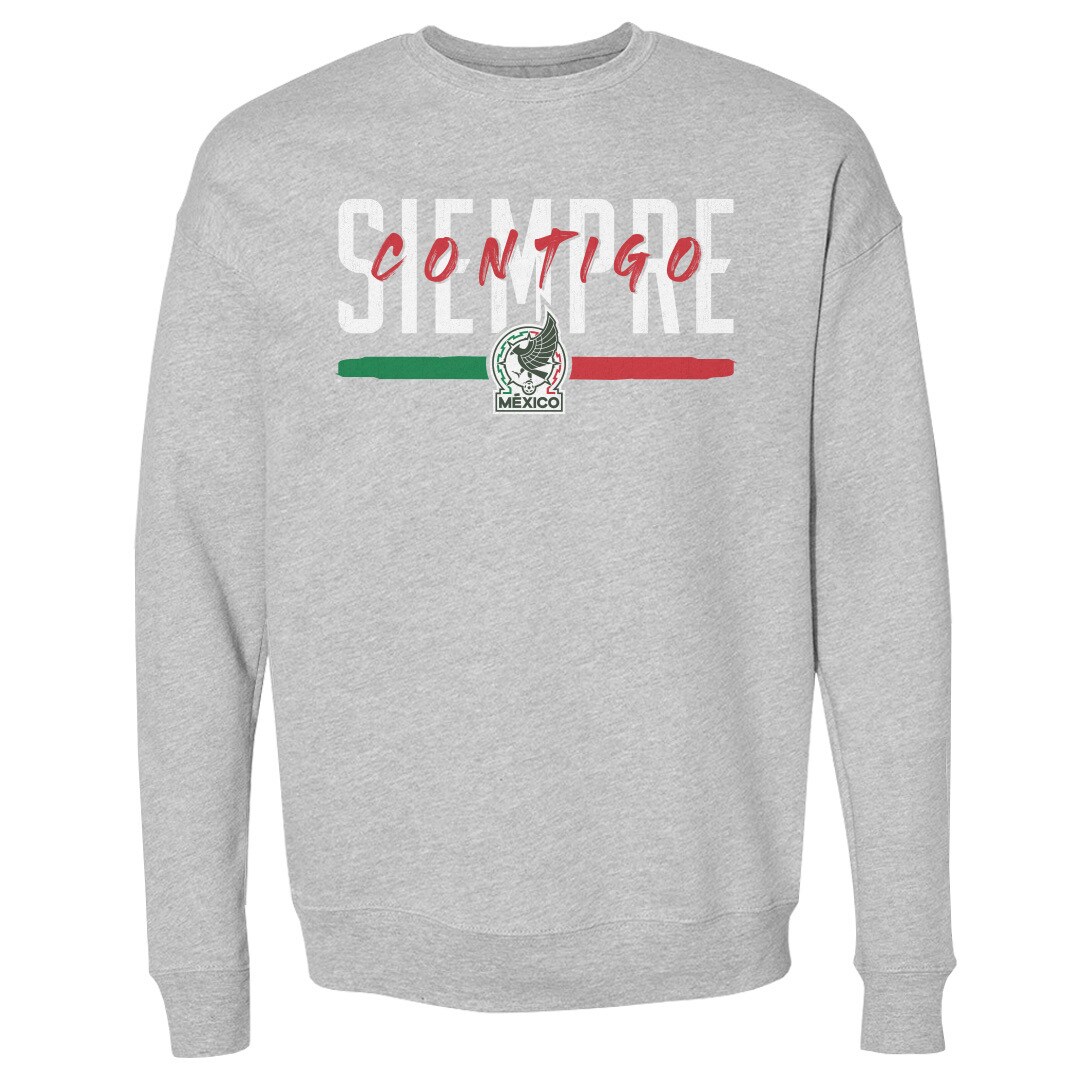 Shop mexico national team 500 level siempre contigo crewneck sweatshirt – heather gray – Mexico Football Shirts & World Cup Jerseys