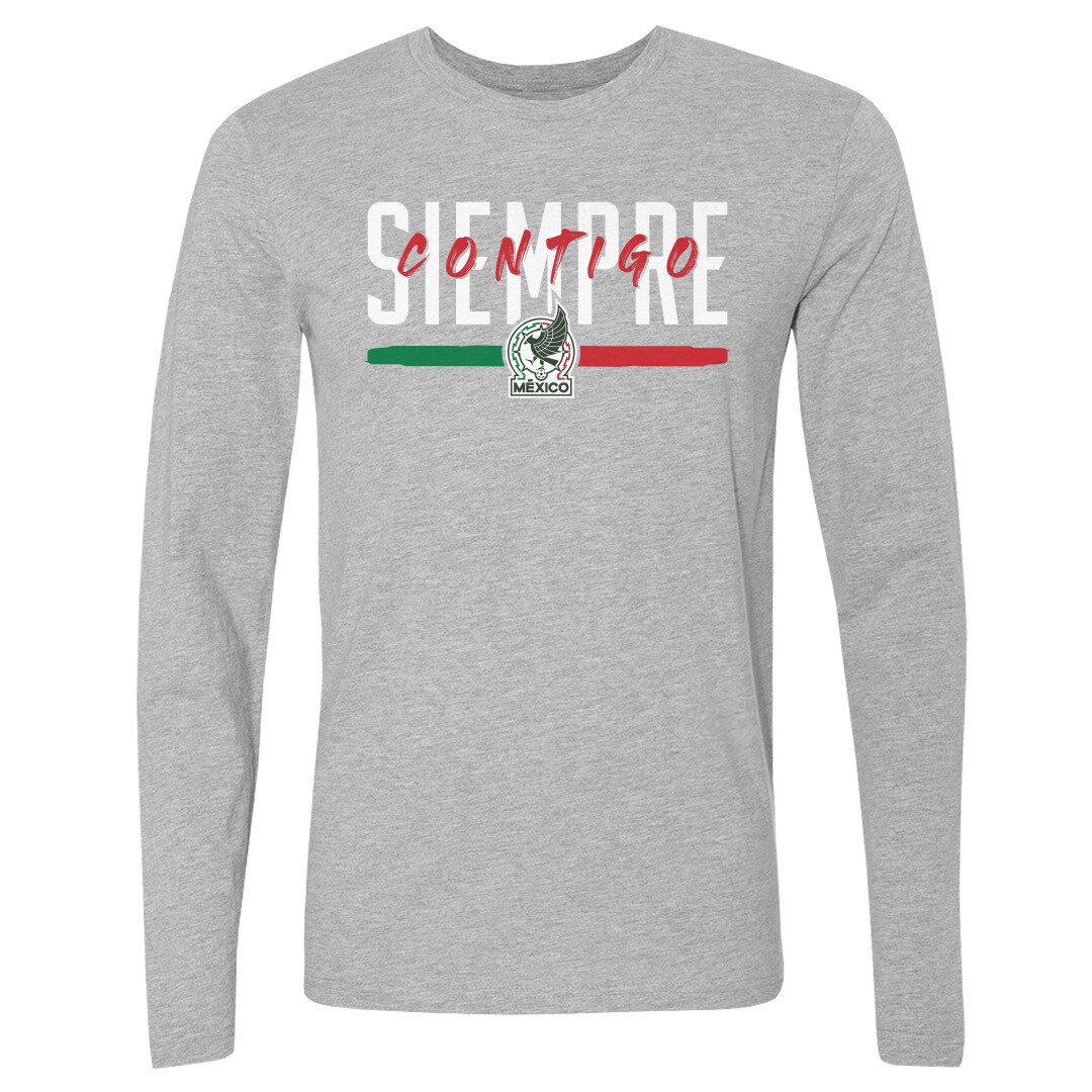 Shop mexico national team 500 level siempre contigo long sleeve t-shirt – heather gray – Mexico Football Shirts & World Cup Jerseys