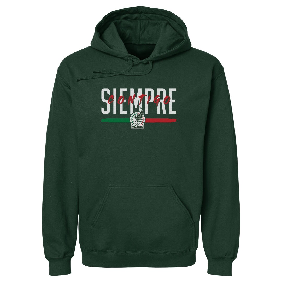 Shop mexico national team 500 level siempre contigo pullover hoodie – dark green – Mexico Football Shirts & World Cup Jerseys