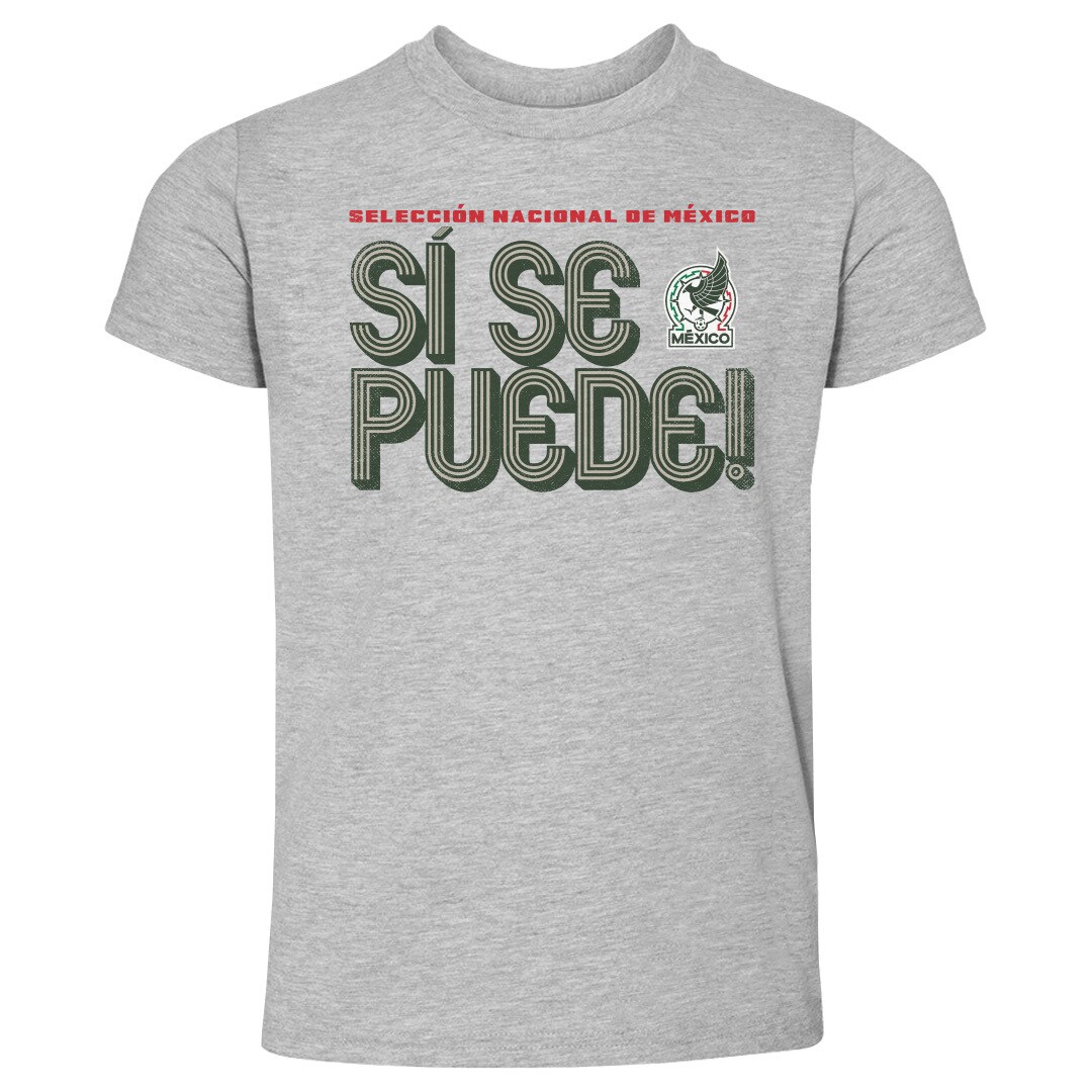 Shop mexico national team 500 level toddler si se puede inline bold t-shirt – heather gray – Mexico Football Shirts & World Cup Jerseys