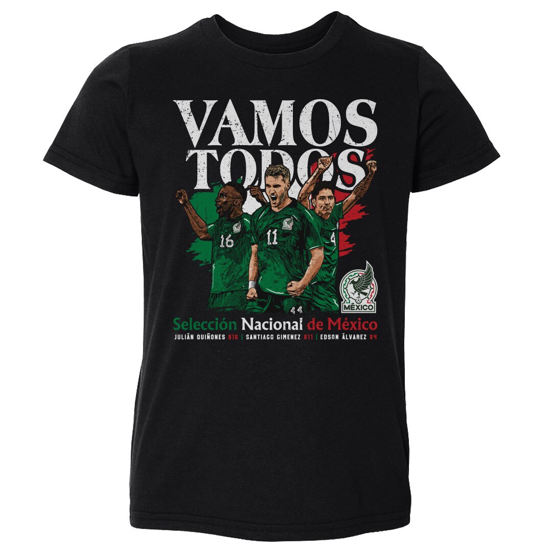 Shop mexico national team 500 level toddler vamos todos julián quiñones santiago giménez amp edson Álvarez t-shirt – black – Mexico Football Shirts & World Cup Jerseys