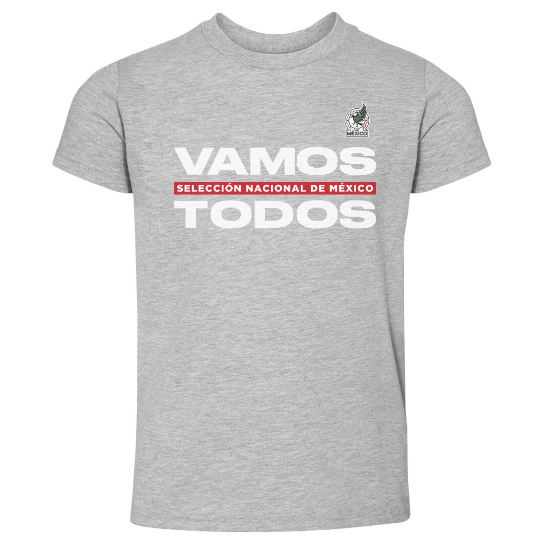 Shop mexico national team 500 level toddler vamos todos t-shirt – heather gray – Mexico Football Shirts & World Cup Jerseys