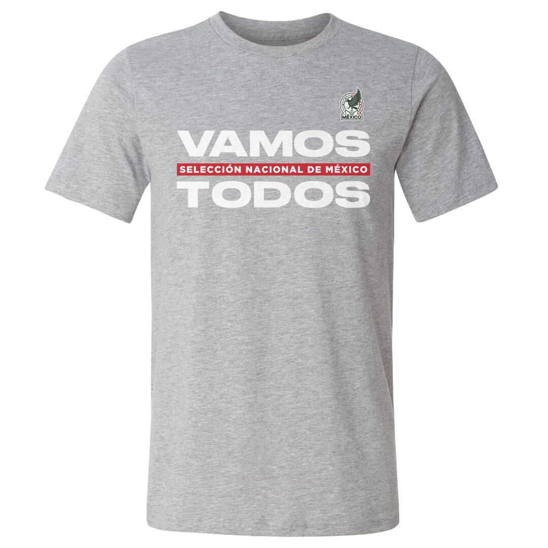 Shop mexico national team 500 level vamos todos cotton t-shirt – heather gray – Mexico Football Shirts & World Cup Jerseys