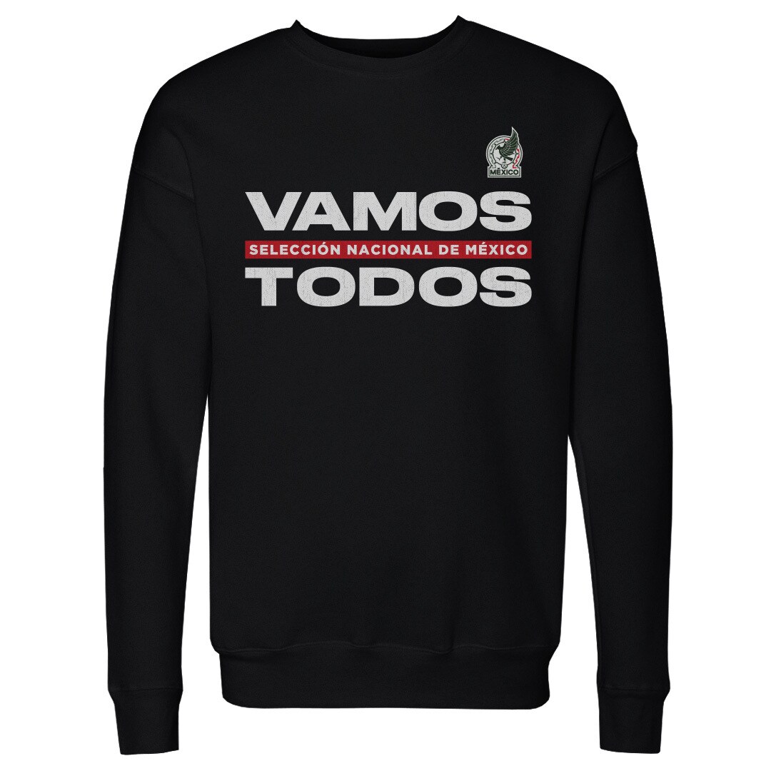 Shop mexico national team 500 level vamos todos crewneck sweatshirt – black – Mexico Football Shirts & World Cup Jerseys