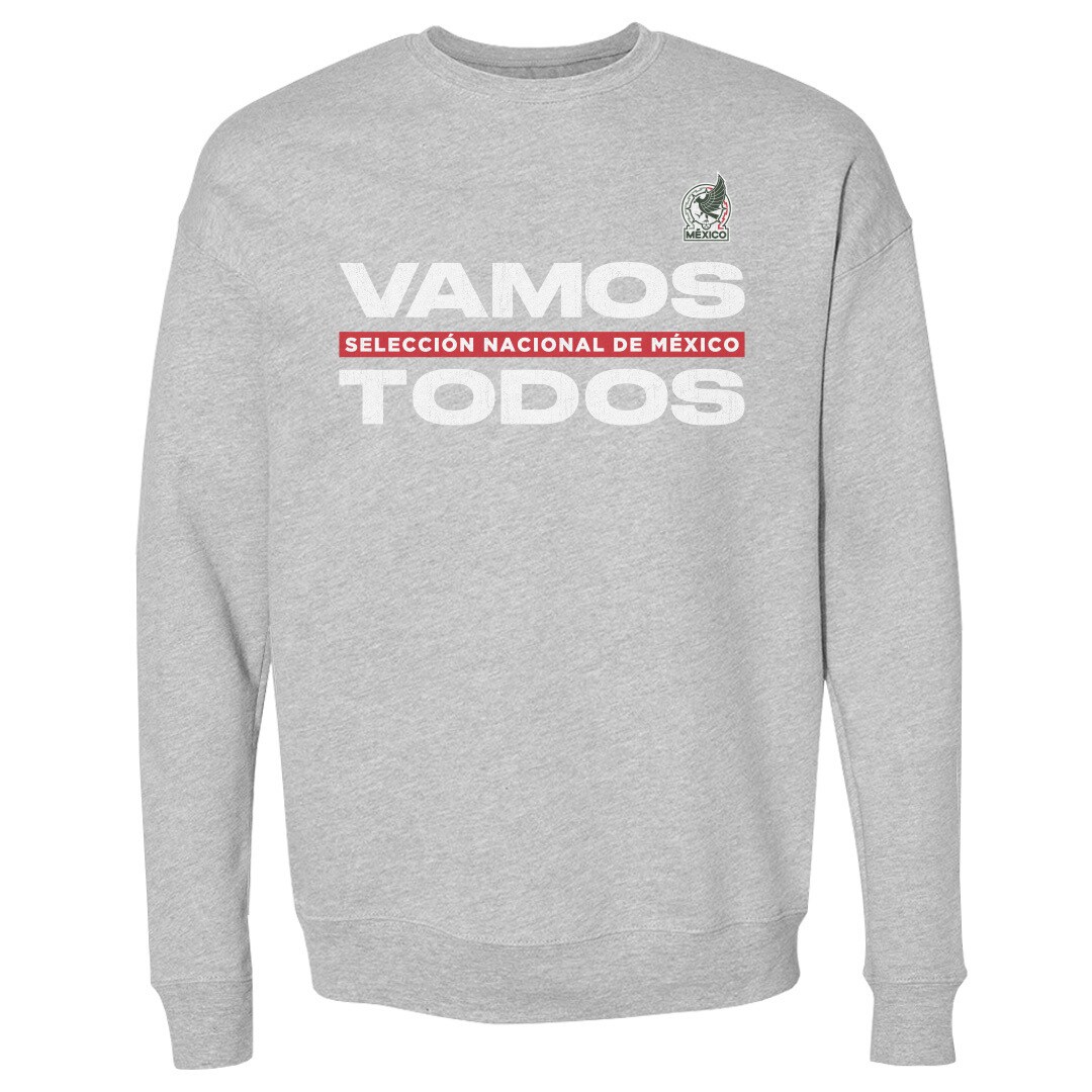 Shop mexico national team 500 level vamos todos crewneck sweatshirt – heather gray – Mexico Football Shirts & World Cup Jerseys