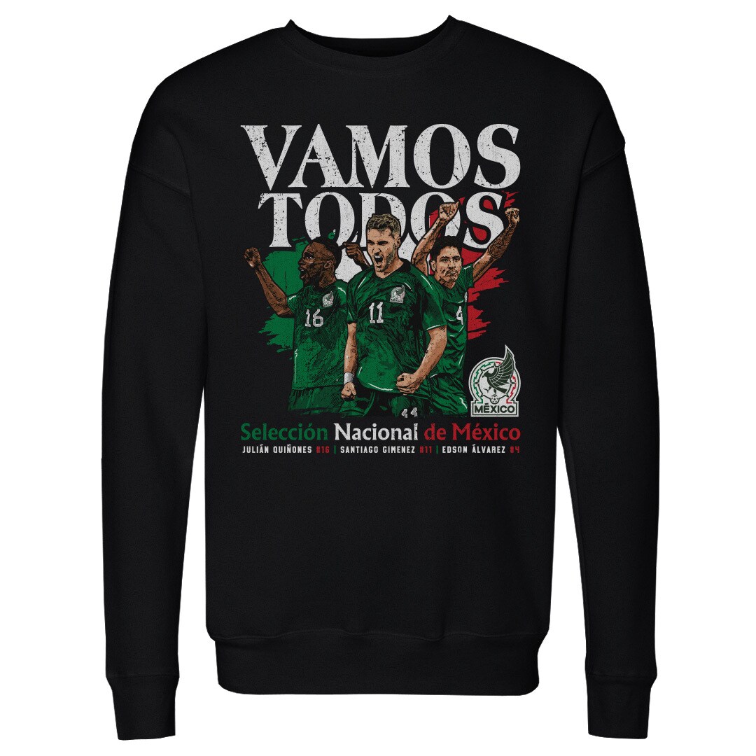 Shop mexico national team 500 level vamos todos julián quiñones santiago giménez amp edson Álvarez pullover sweatshirt – black – Mexico Football Shirts & World Cup Jerseys