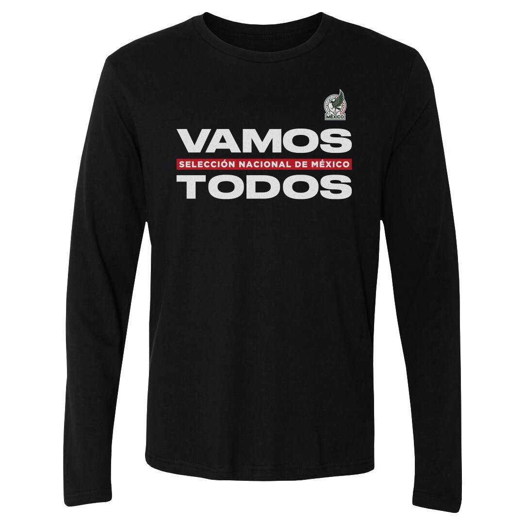 Shop mexico national team 500 level vamos todos long sleeve t-shirt – black – Mexico Football Shirts & World Cup Jerseys