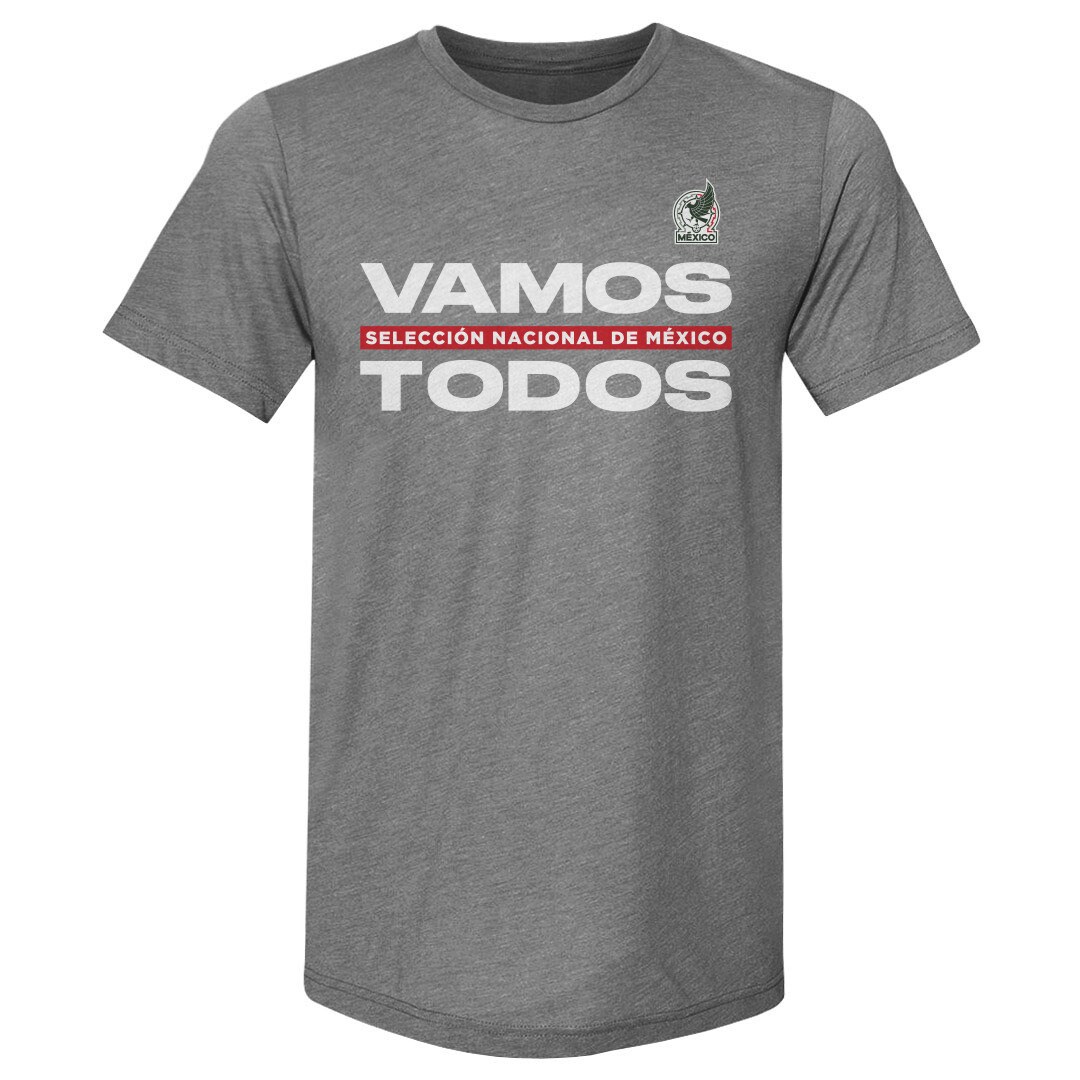 Shop mexico national team 500 level vamos todos premium tri-blend t-shirt – gray – Mexico Football Shirts & World Cup Jerseys