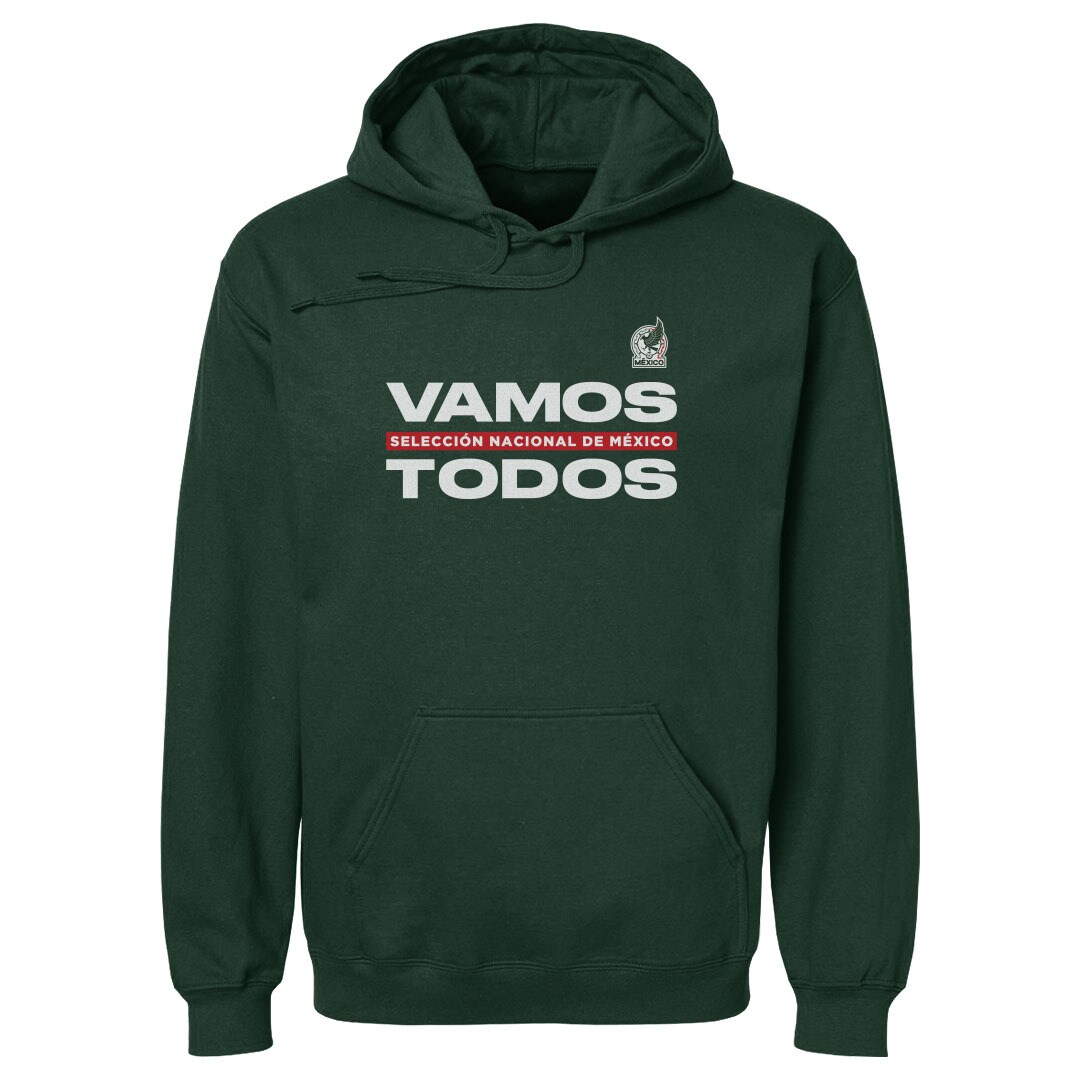 Shop mexico national team 500 level vamos todos pullover hoodie – dark green – Mexico Football Shirts & World Cup Jerseys