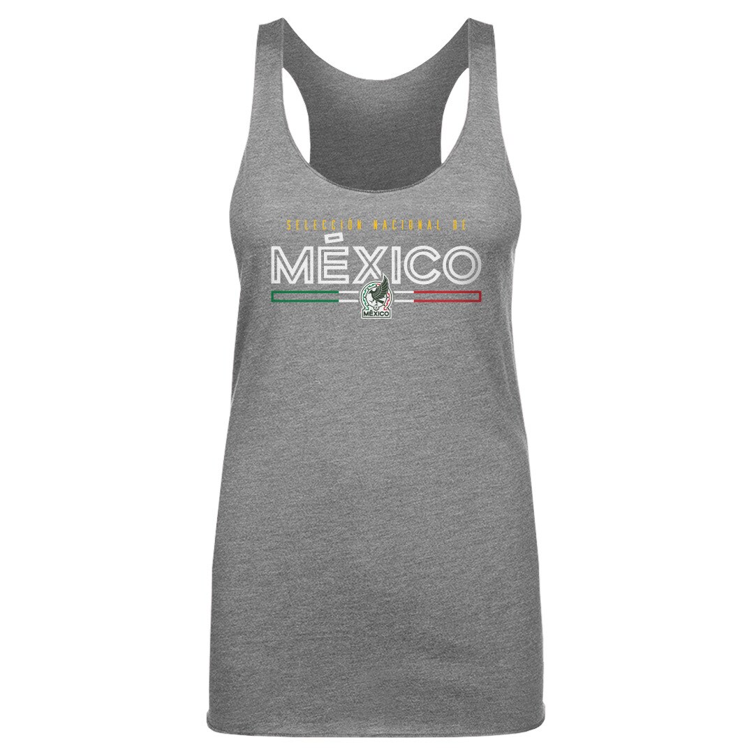 Shop mexico national team 500 level women8217s inline tri-blend racerback tank top – gray – Mexico Football Shirts & World Cup Jerseys