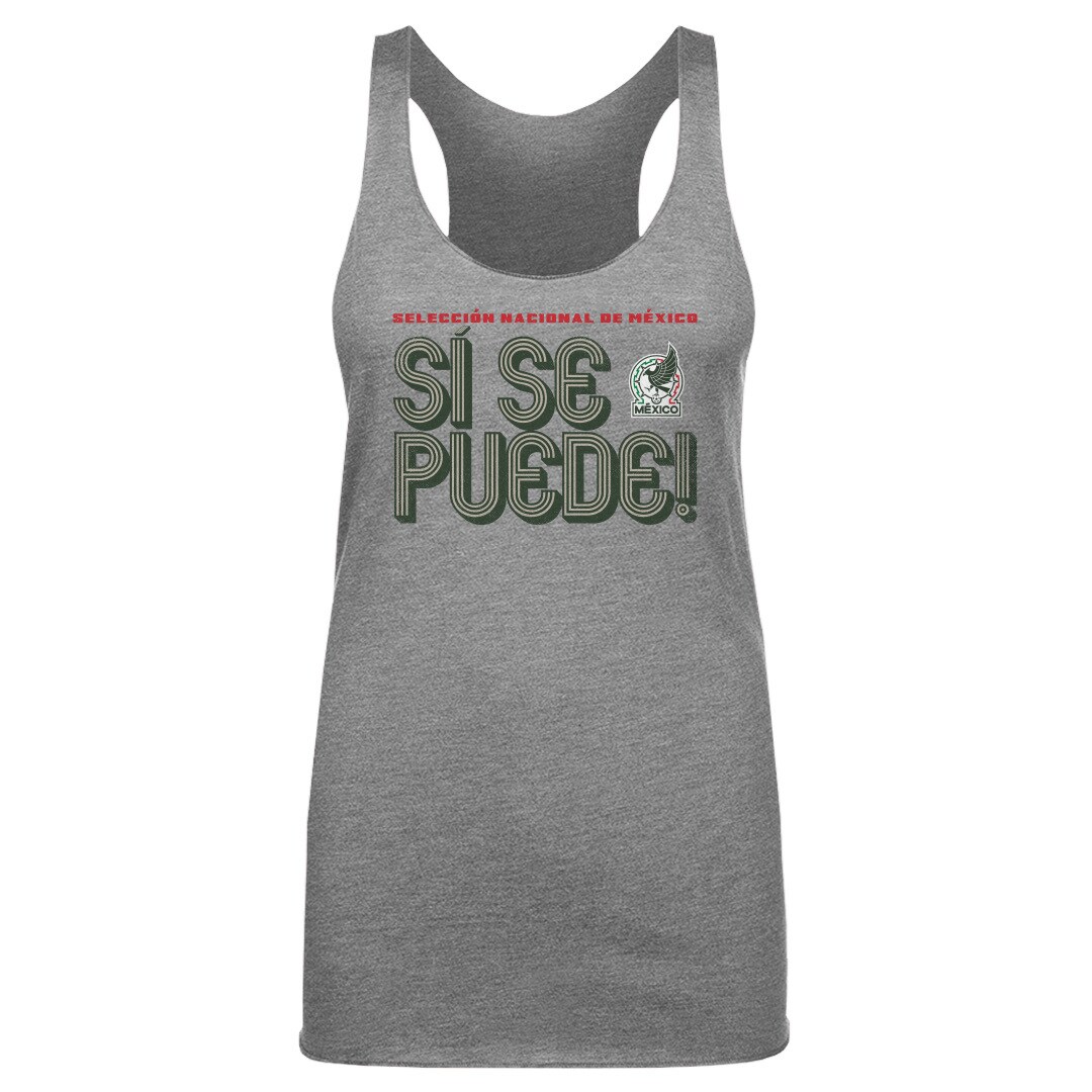 Shop mexico national team 500 level women8217s si se puede inline bold tri-blend racerback tank top – gray – Mexico Football Shirts & World Cup Jerseys