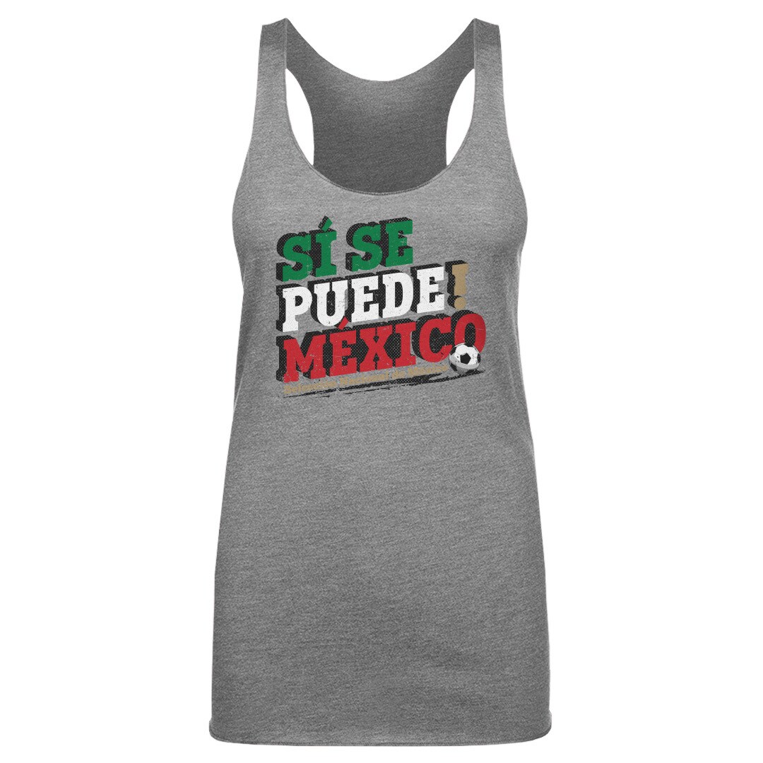 Shop mexico national team 500 level women8217s si se puede tri-blend racerback tank top – gray – Mexico Football Shirts & World Cup Jerseys
