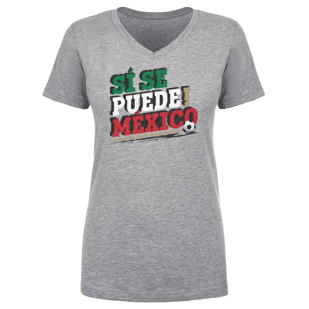 Shop mexico national team 500 level women8217s si se puede v-neck t-shirt – heather gray – Mexico Football Shirts & World Cup Jerseys